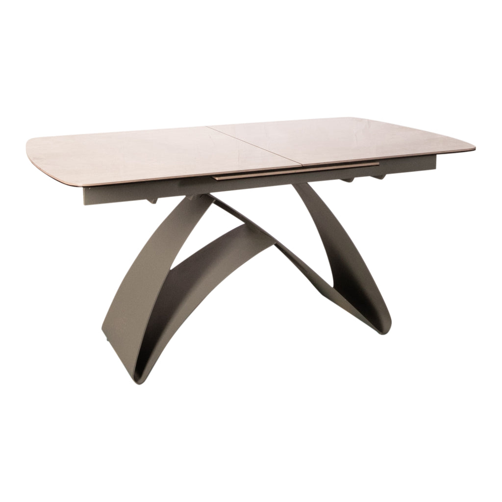 Shiva Grey ceramic diningtable extendable grey leg